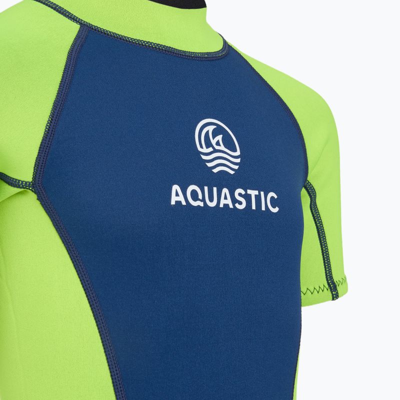 Costum de neopren pentru copii AQUASTIC Wavey Jrb 2 mm verde/albastru închis 5