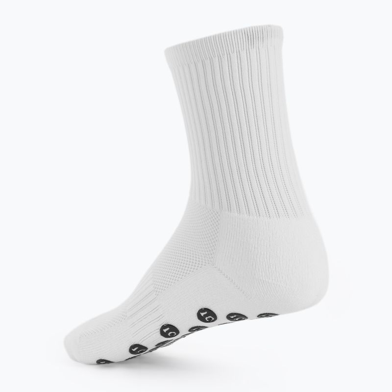 Șosete de fotbal pentru copii OneTeam Precision Grip non-slip 2-pack white 2
