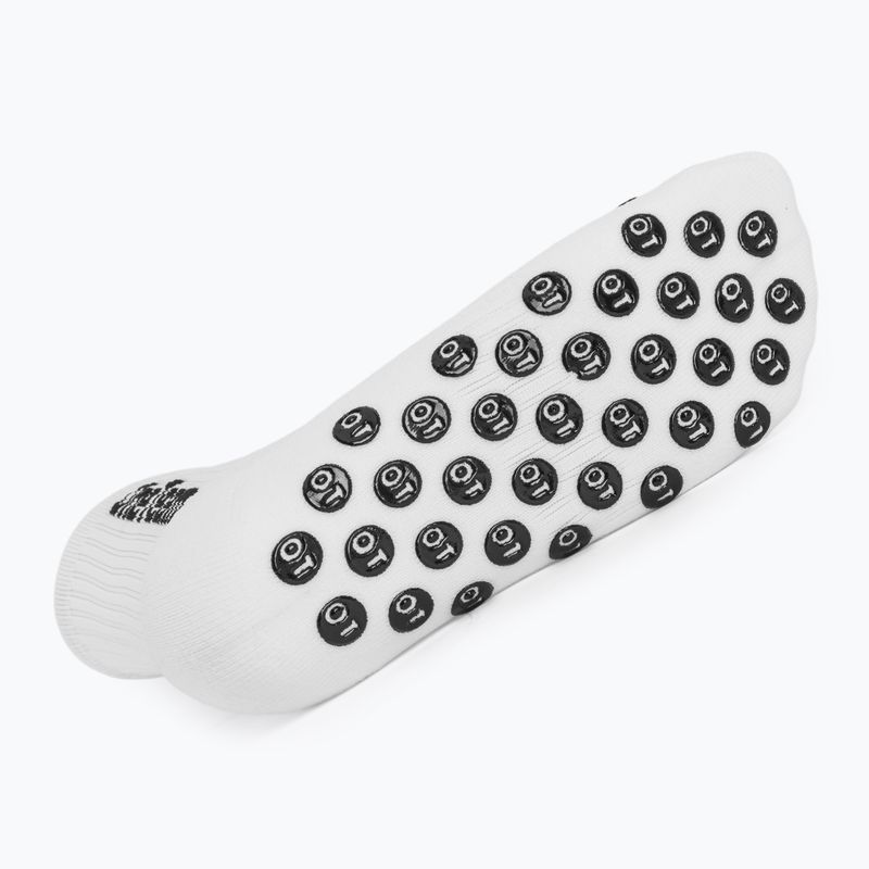 Șosete de fotbal pentru copii OneTeam Precision Grip non-slip 2-pack white 5