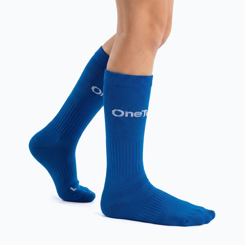 Șosete de fotbal pentru copii OneTeam Precision football socks set 2-pack albastru 2