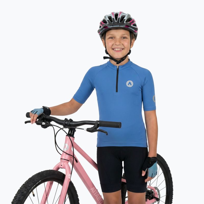 Tricou de ciclism pentru copii ATTABO TEVRA JR cu fermoar scurt albastru 5
