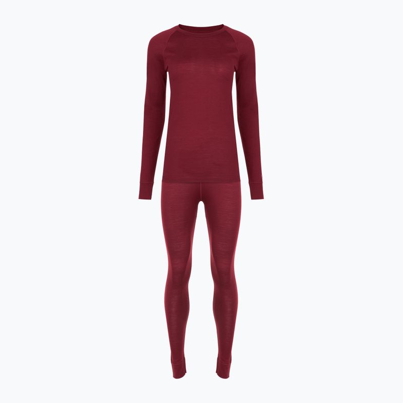 Set de lenjerie termoactivă pentru femei WOOLCANO Merino SET0543 burgundy 9