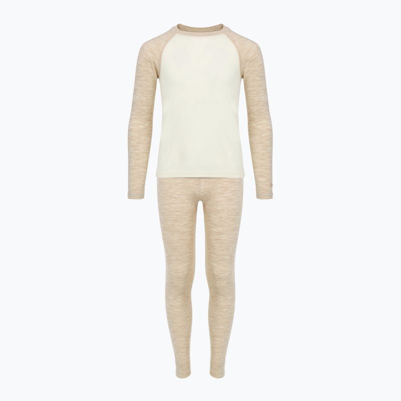 Set de lenjerie termoactivă pentru copii WOOLCANO Merino SET0982 beige 8