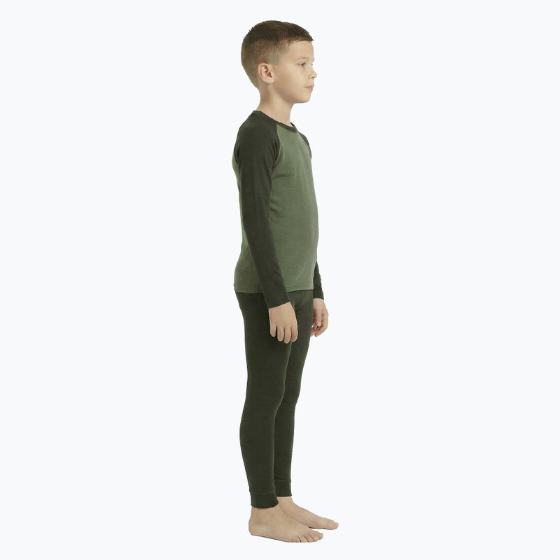Set de lenjerie termoactivă pentru copii WOOLCANO Merino SET0982 khaki 2