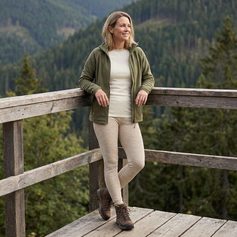 Set de lenjerie termoactivă WOOLCANO Merino SET0980 beige 8