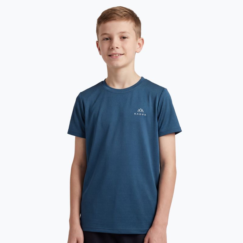 Tricou pentru copii de trekking KADVA TrailCore, respirabil, bleumarin