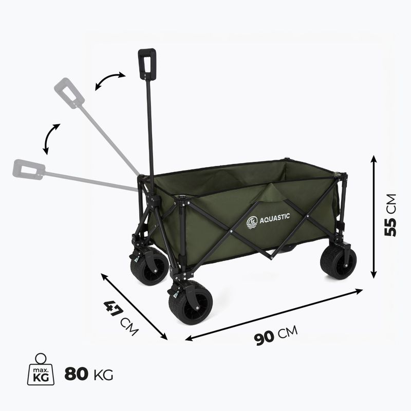 Cărucior de transport pliabil AQUASTIC Caro verde 11