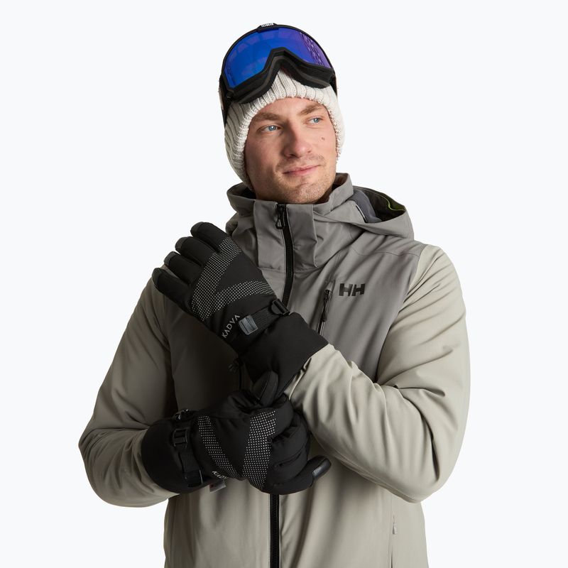 Mănuși de schi KADVA Mountain Flow Pro piele 3M Thinsulate negru
