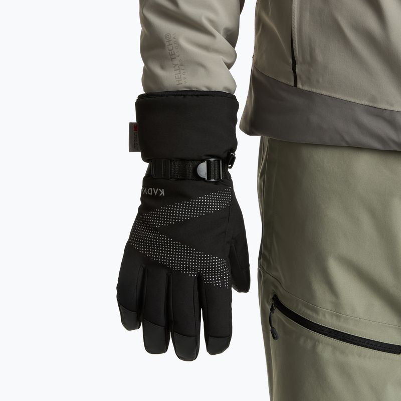 Mănuși de schi KADVA Mountain Flow Pro piele 3M Thinsulate negru 3