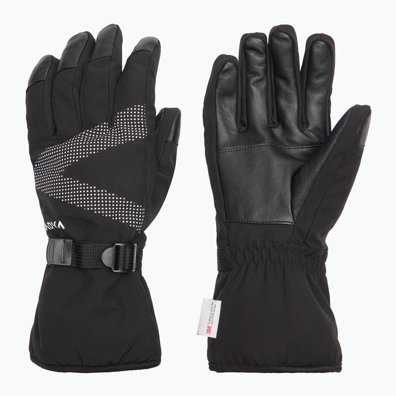Mănuși de schi KADVA Mountain Flow Pro piele 3M Thinsulate negru 7