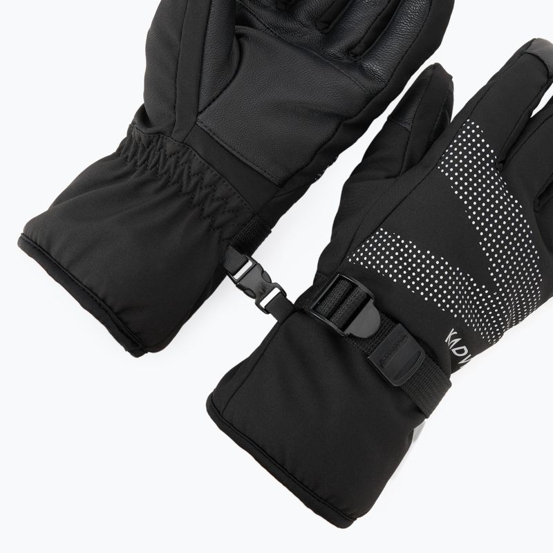 Mănuși de schi pentru femei KADVA Mountain Flow Pro skóra 3M Thinsulate negre 6
