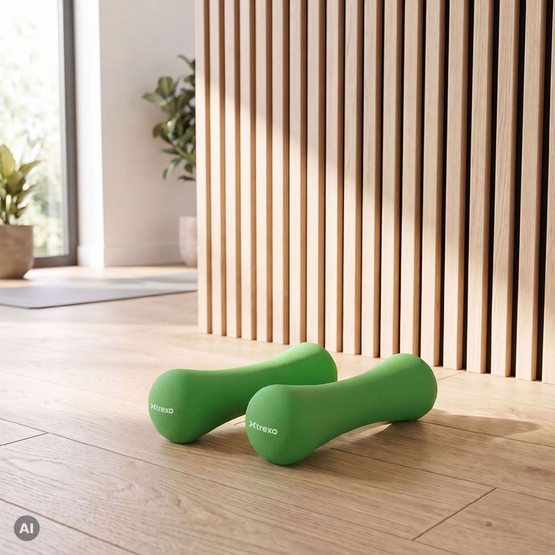 Halteră din neopren XTREXO TX0-B4M008 1 kg verde 11
