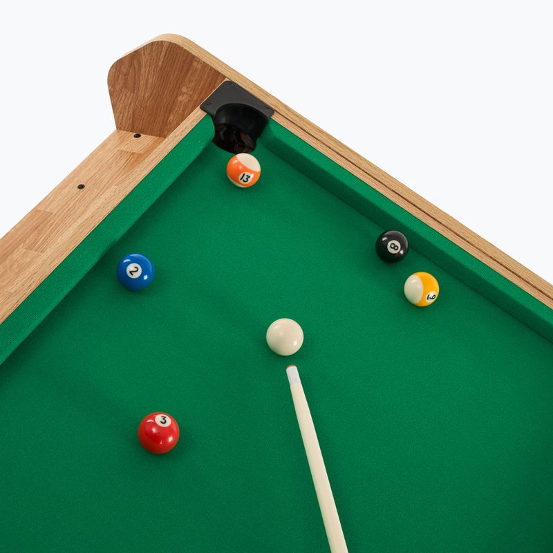 OneTeam FunArena 3-in-1 foosball, cymball, masă de biliard din lemn / negru 13