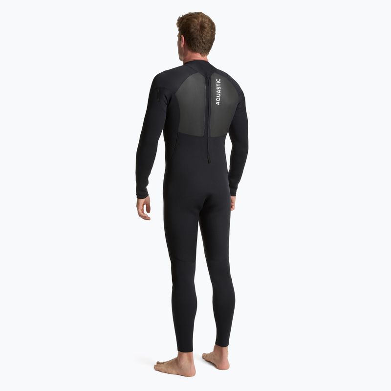 Costum de surfing pentru bărbați AQUASTIC din neopren 4/3 mm WAVEY negru 3