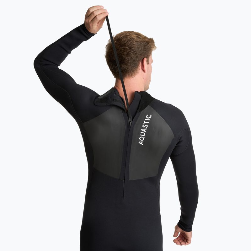 Costum de surfing pentru bărbați AQUASTIC din neopren 4/3 mm WAVEY negru 6