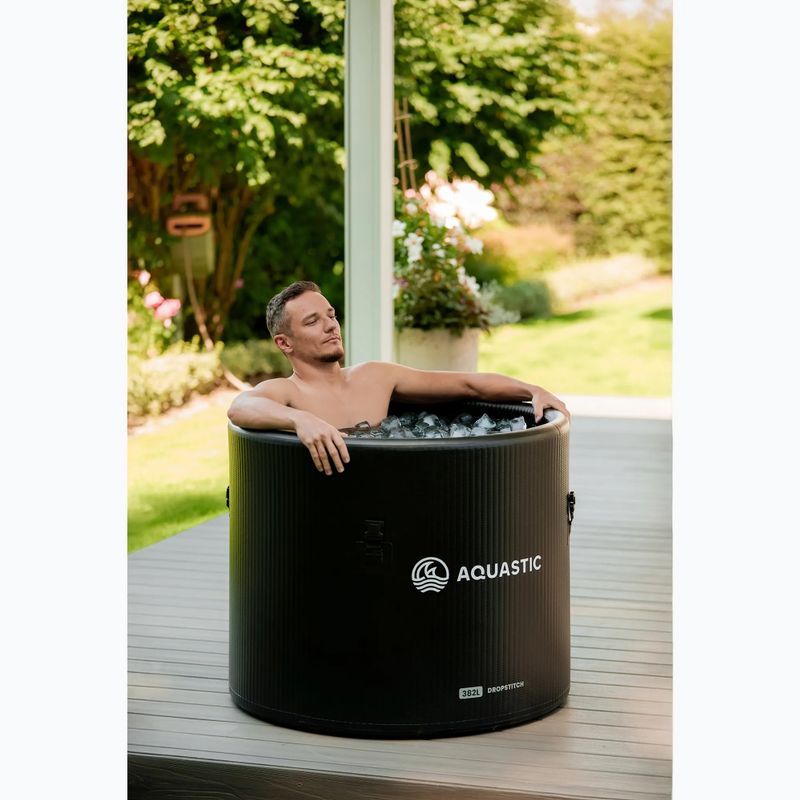 Set AQUASTIC piscina 382L cu agregat pentru băi în apă rece BrrFree negru 5