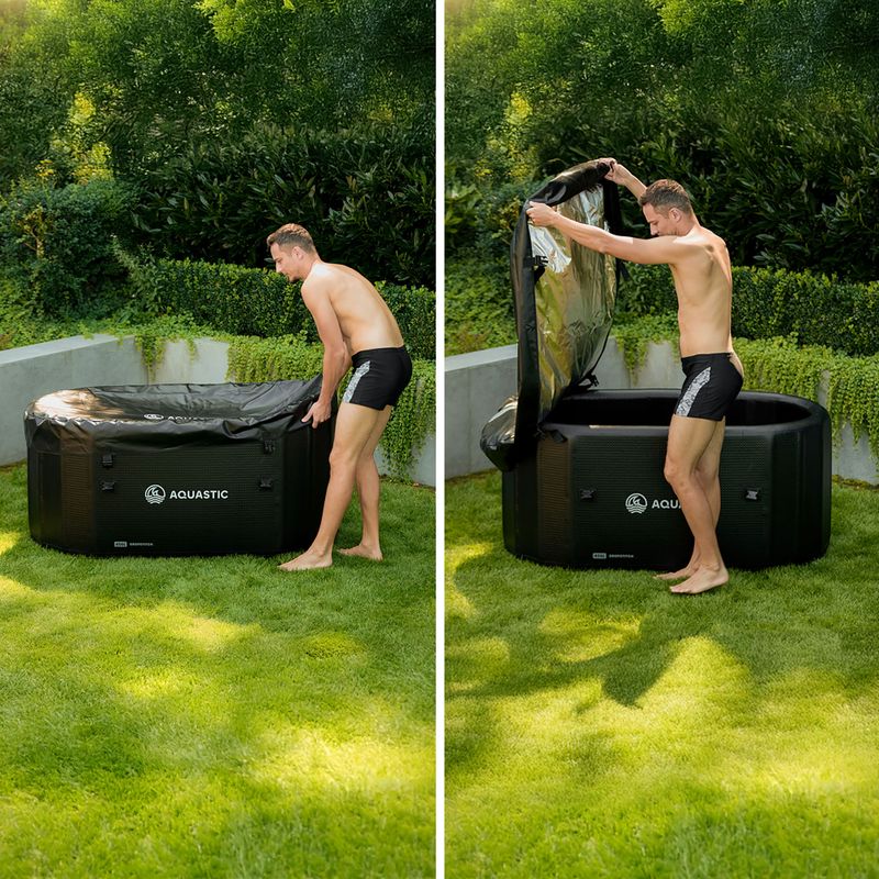 Piscină AQUASTIC do morsowania BrrFree 456L dropstitch negru 14