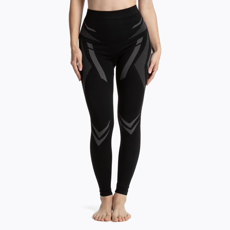 Set de lenjerie termică pentru femei KADVA ALPINESTEP COOLMAX THERMAL PRO DRY fără cusături, negru 8