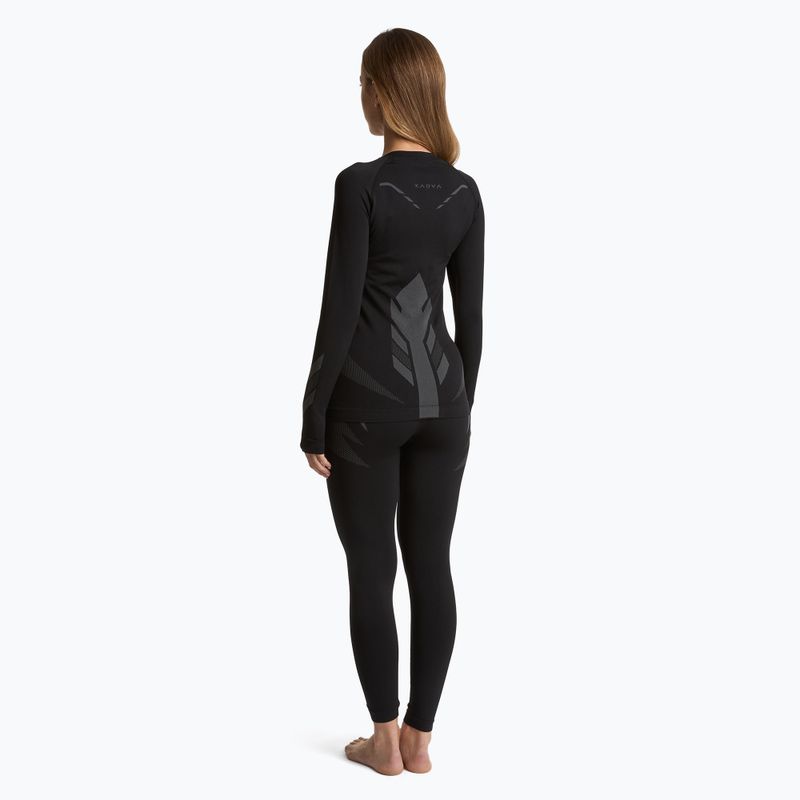 Set de lenjerie termică pentru femei KADVA ALPINESTEP THERMO LIGHT PLUS, fără cusături, negru 2
