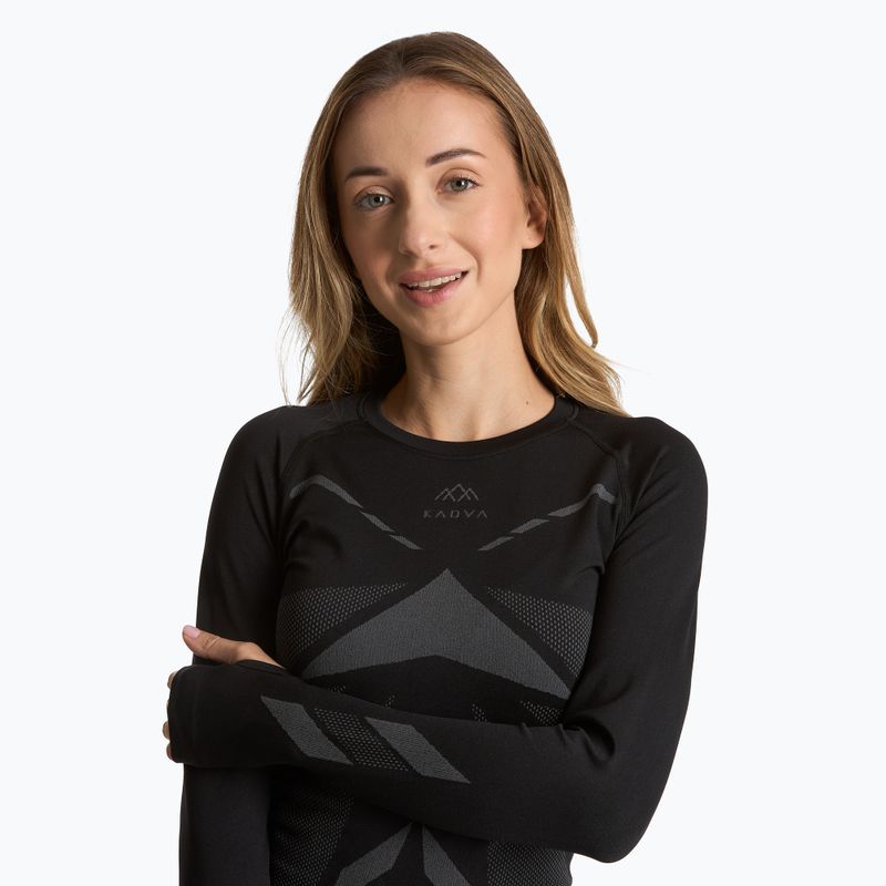 Set de lenjerie termică pentru femei KADVA ALPINESTEP THERMO LIGHT PLUS, fără cusături, negru 4