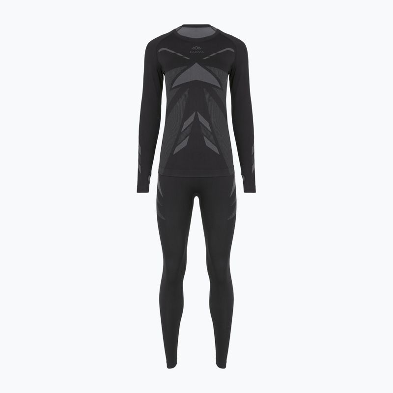 Set de lenjerie termică pentru femei KADVA ALPINESTEP THERMO LIGHT PLUS, fără cusături, negru 8