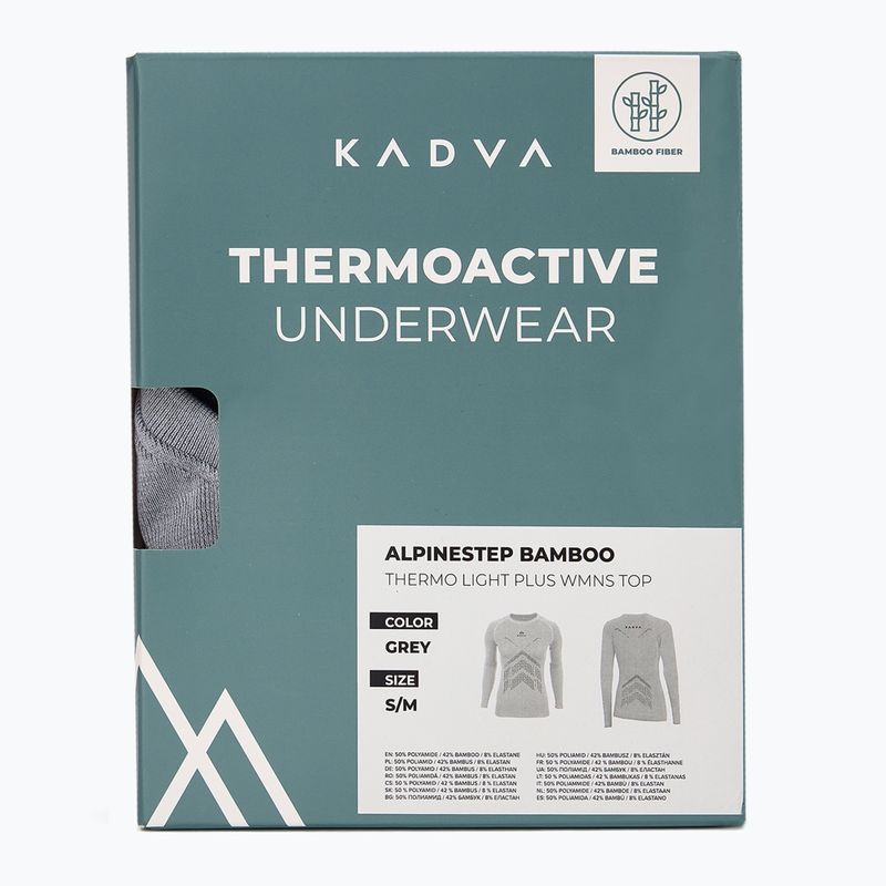 Bluza termică pentru femei KADVA ALPINESTEP BAMBOO THERMO LIGHT PLUS fără cusături, gri 10