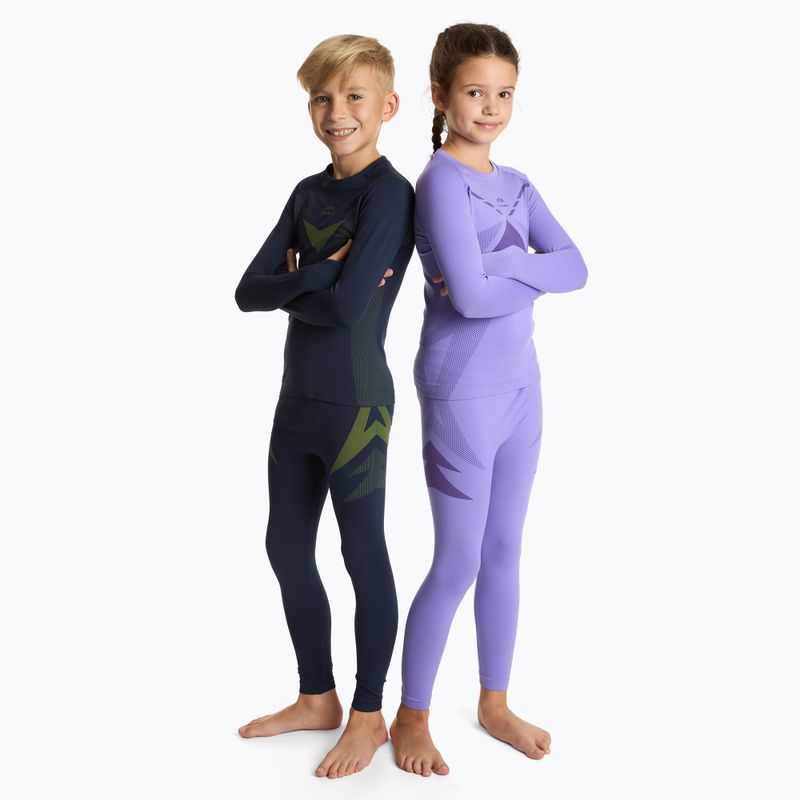 Set de lenjerie termică pentru copii KADVA ALPINESTEP THERMO LIGHT PLUS fără cusături, albastru închis 9