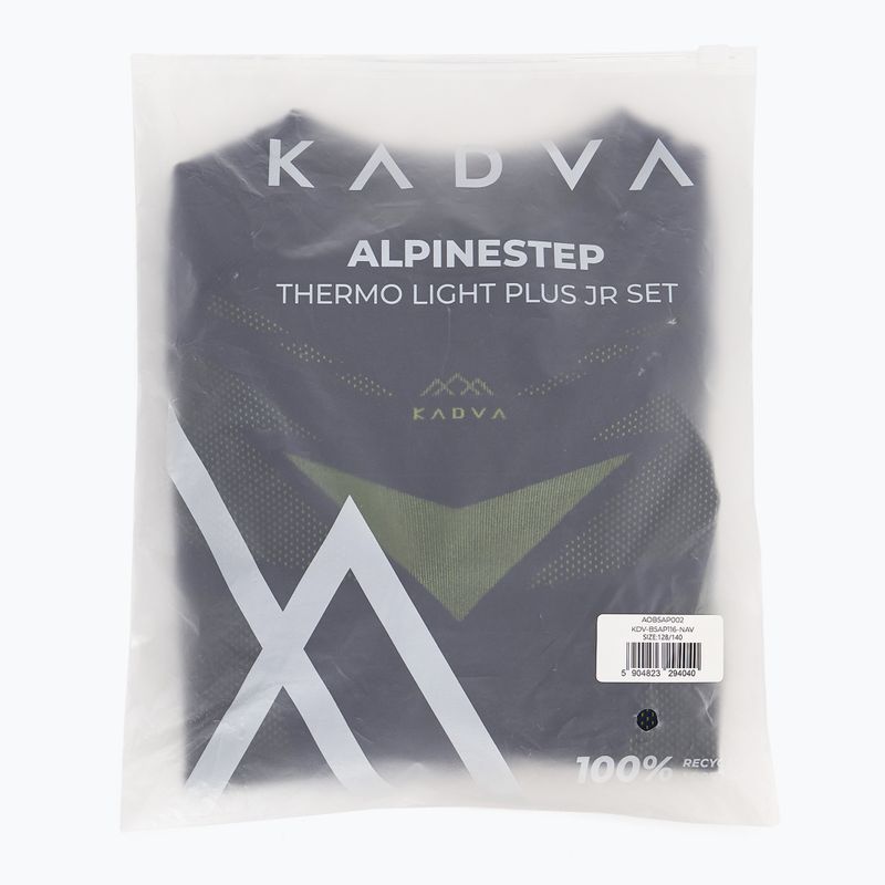 Set de lenjerie termică pentru copii KADVA ALPINESTEP THERMO LIGHT PLUS fără cusături, albastru închis 12