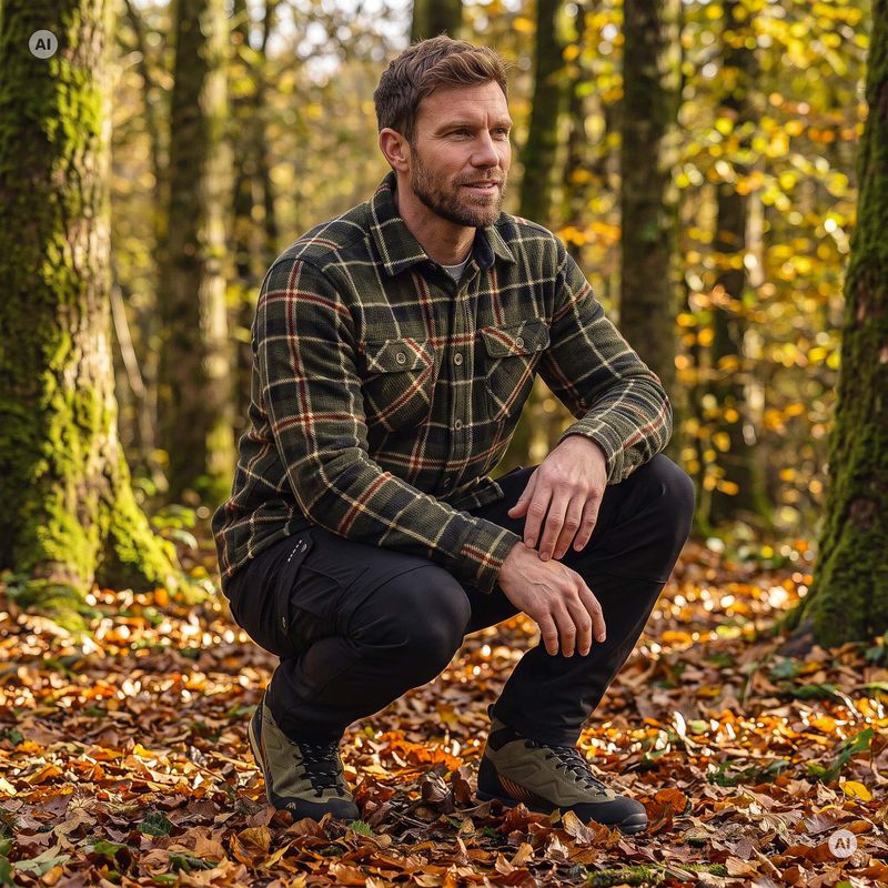 Bluza de drumeție pentru bărbați KADVA Walkora verde 8