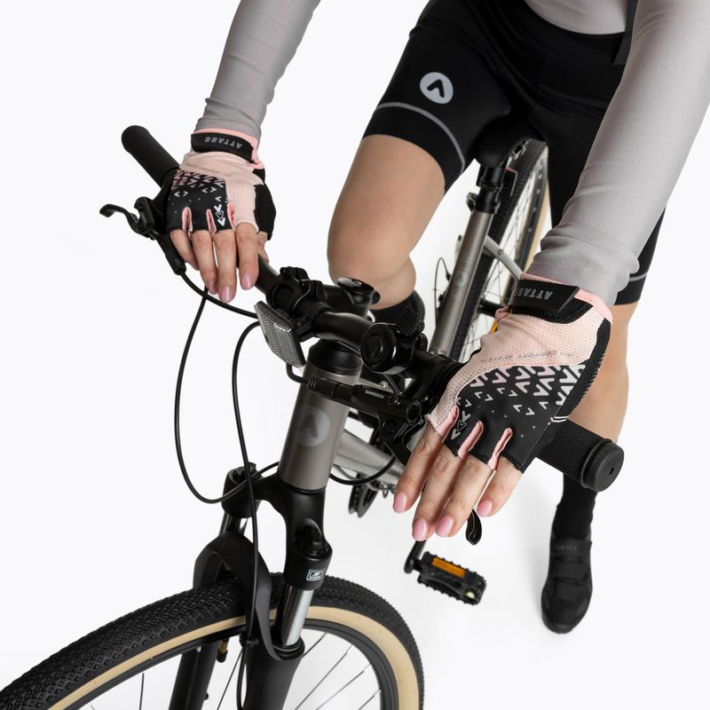 Manuși de ciclism pentru femei ATTABO Vito WMNS gel shock proof roz/negru 5