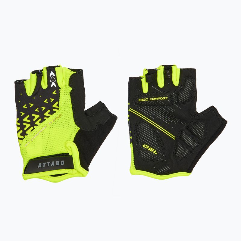 Manuși de ciclism ATTABO Vito gel shock proof lime/negru