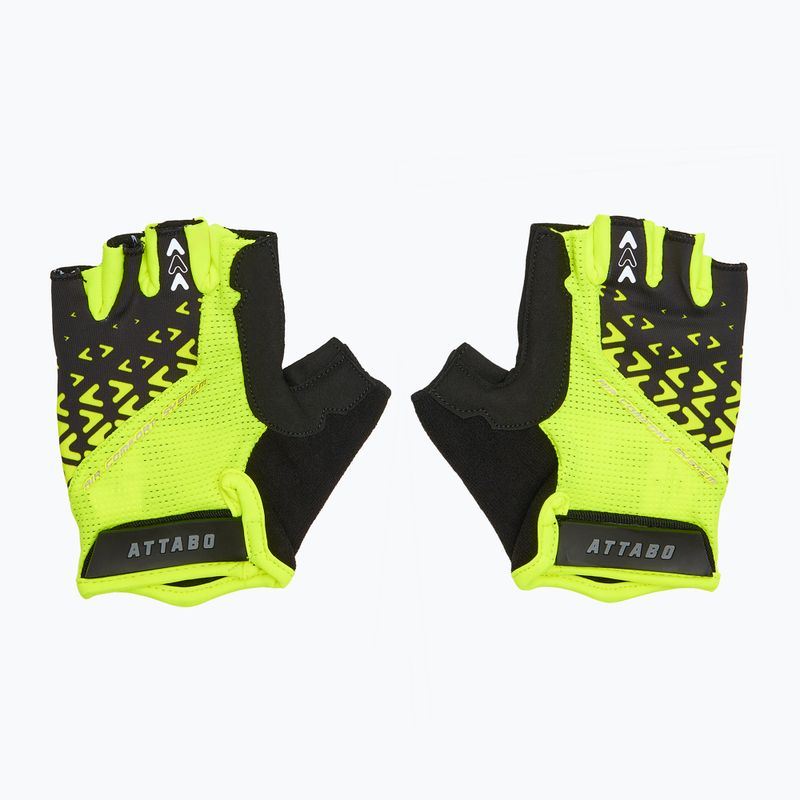 Manuși de ciclism ATTABO Vito gel shock proof lime/negru 2