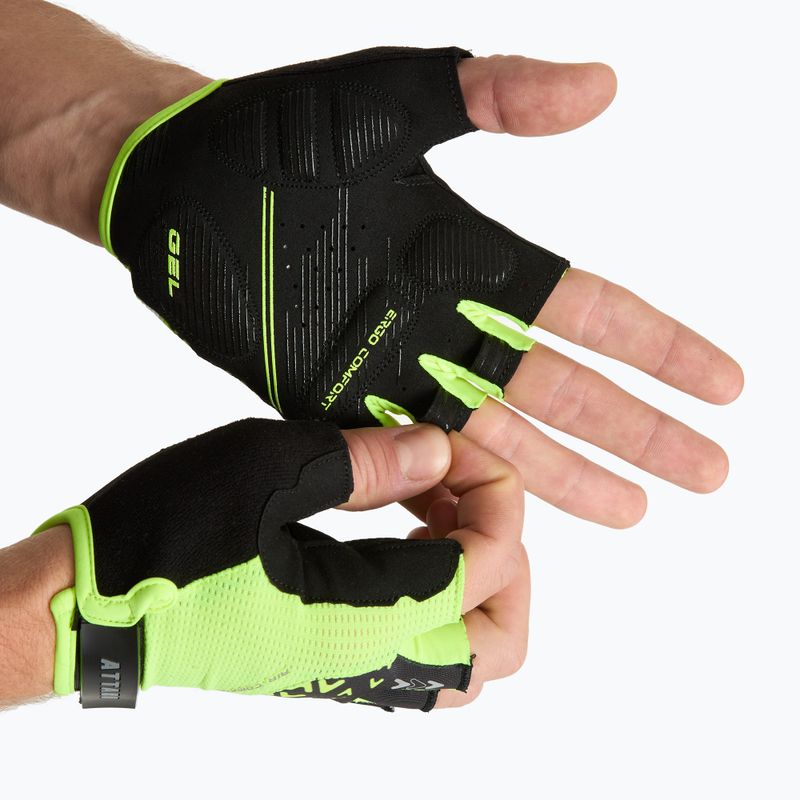 Manuși de ciclism ATTABO Vito gel shock proof lime/negru 2