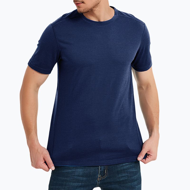 Tricou termoactiv pentru bărbați WOOLCANO Merino 100% TEE0546 albastru marin 2