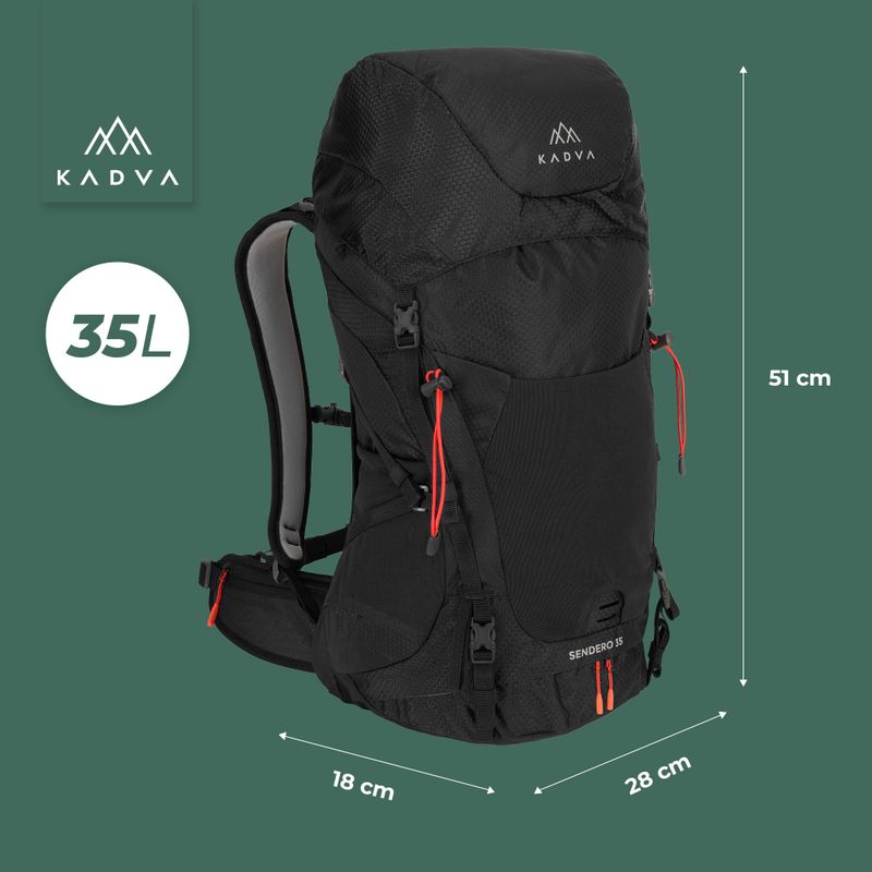 Rucsac de trekking KADVA Sendero 35 l negru 21