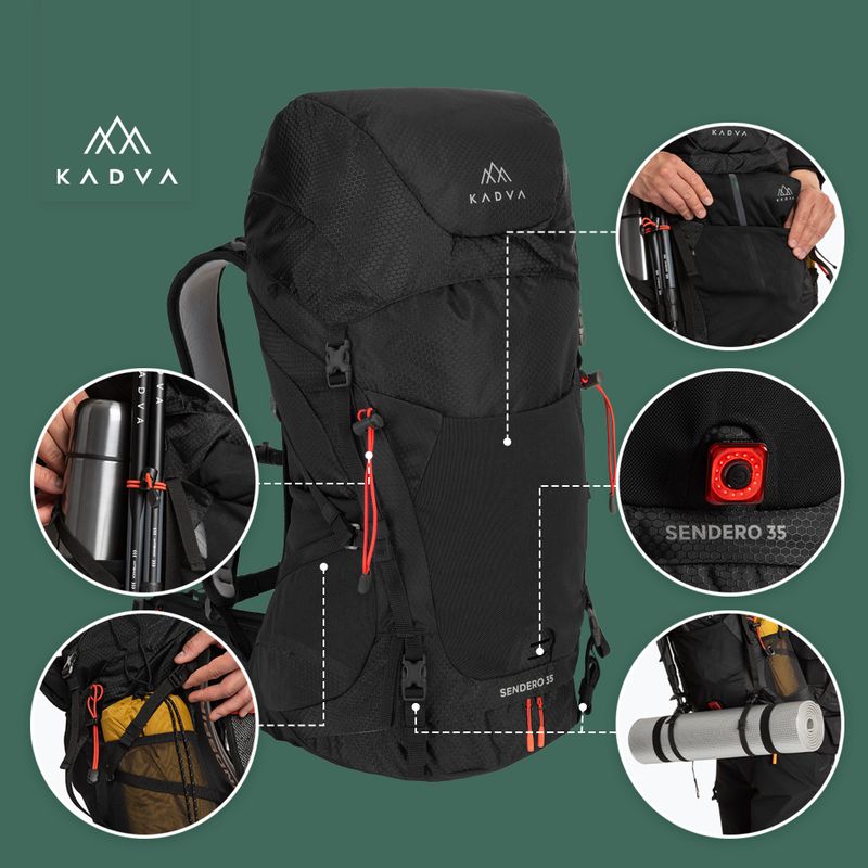 Rucsac de trekking KADVA Sendero 35 l negru 22