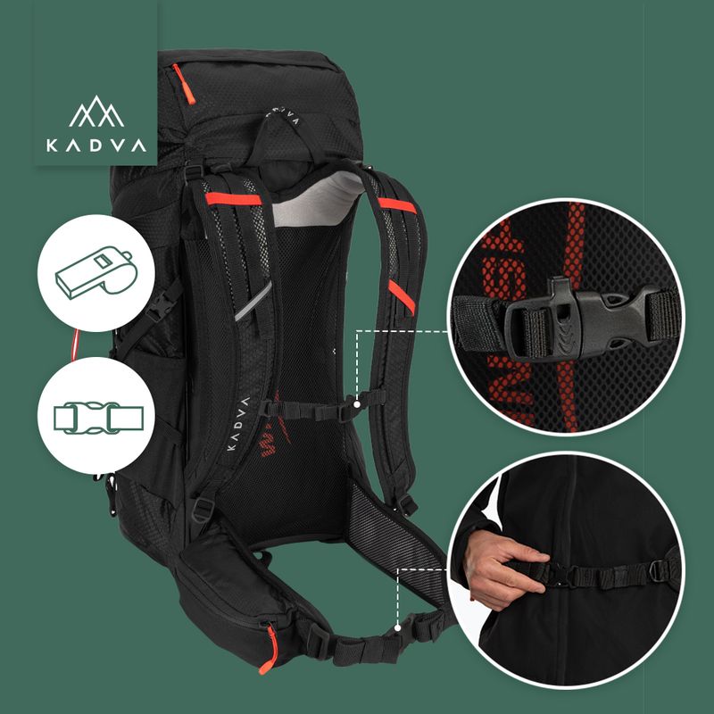 Rucsac de trekking KADVA Sendero 35 l negru 27