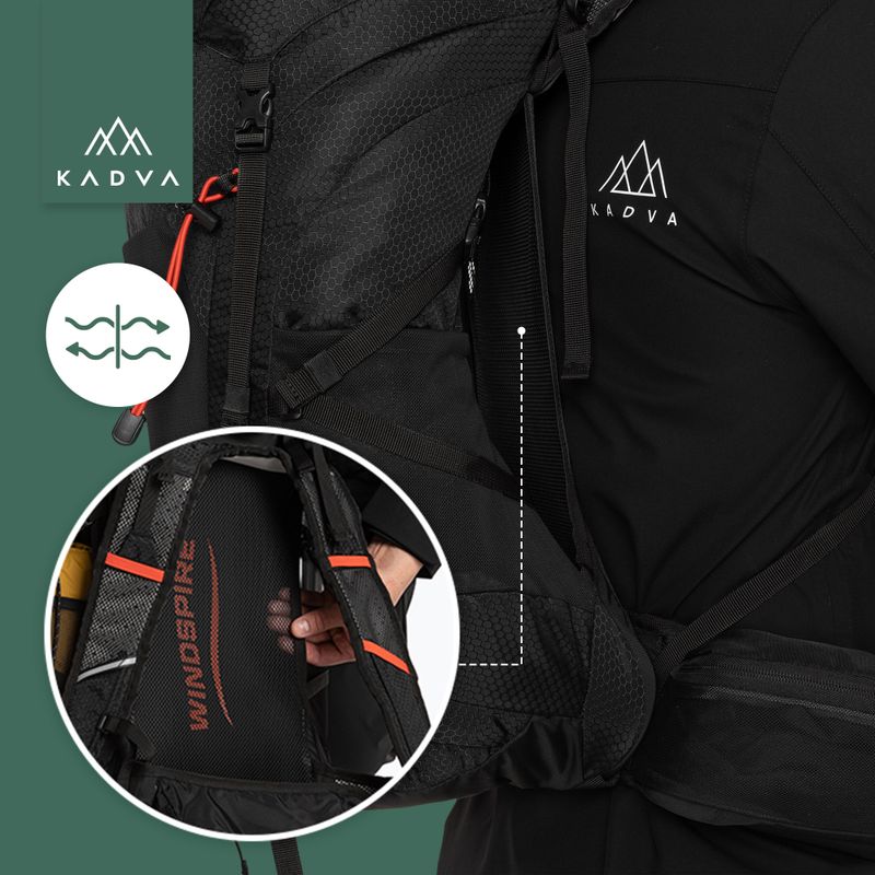 Rucsac de trekking KADVA Sendero 35 l negru 28