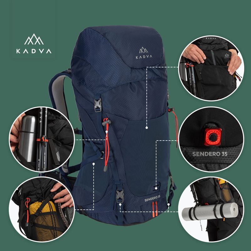 Rucsac de drumeție KADVA Sendero 35 l albastru oțel 22