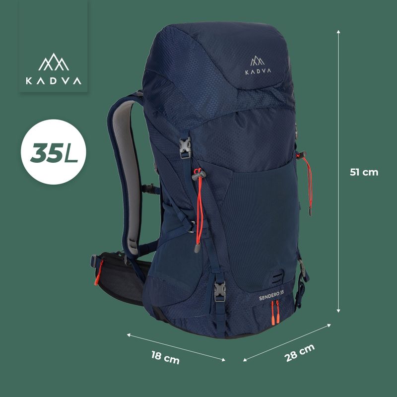 Rucsac de trekking KADVA Sendero 35 l albastru oțel 23