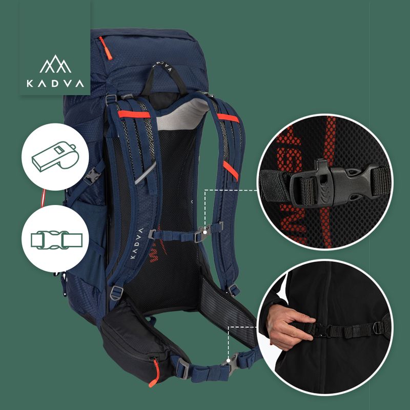 Rucsac de trekking KADVA Sendero 35 l albastru oțel 24