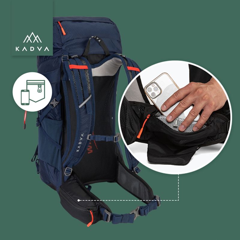 Rucsac de trekking KADVA Sendero 35 l albastru oțel 25