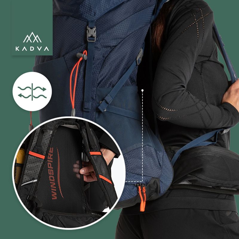 Rucsac de trekking KADVA Sendero 35 l albastru oțel 26
