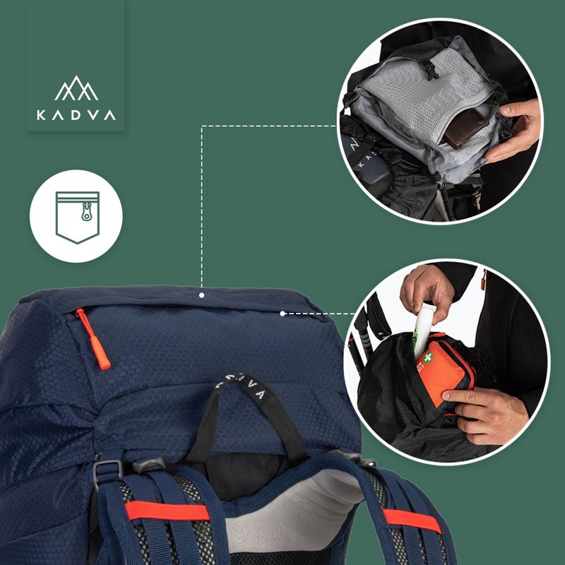 Rucsac de trekking KADVA Sendero 35 l albastru oțel 27