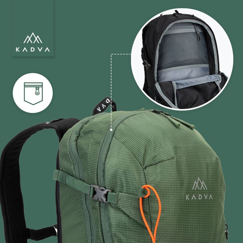 Rucsac turistic KADVA Escapada 20 l verde 16