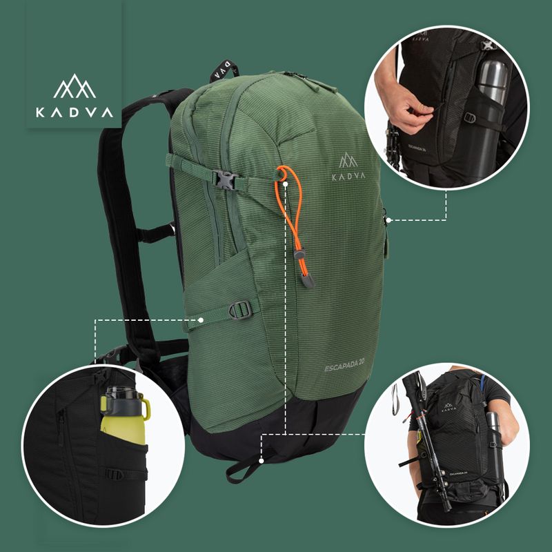 Rucsac turistic KADVA Escapada 20 l verde 17