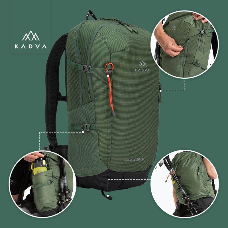 Rucsac turistic KADVA Escapada 30 l verde 26