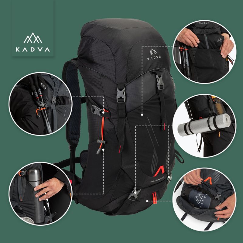 Rucsac de drumeție KADVA Vagabundo 40 l negru 24