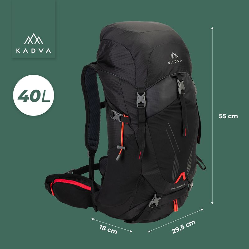 Rucsac de drumeție KADVA Vagabundo 40 l negru 25