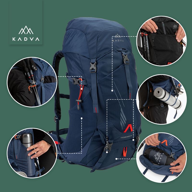 Rucsac de drumeție KADVA Vagabundo 40 l albastru 25